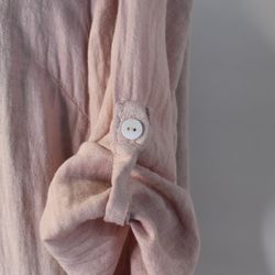 Skjortklänning med fickor LJUSROSA