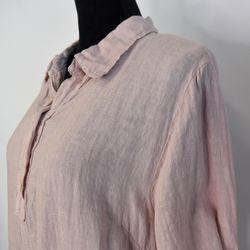 Skjortklänning med fickor LJUSROSA