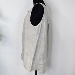 Linne/Ärmlös topp BEIGE