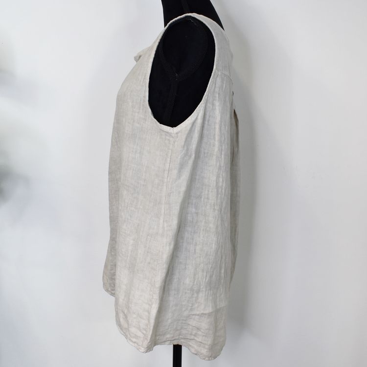 Linne/Ärmlös topp BEIGE
