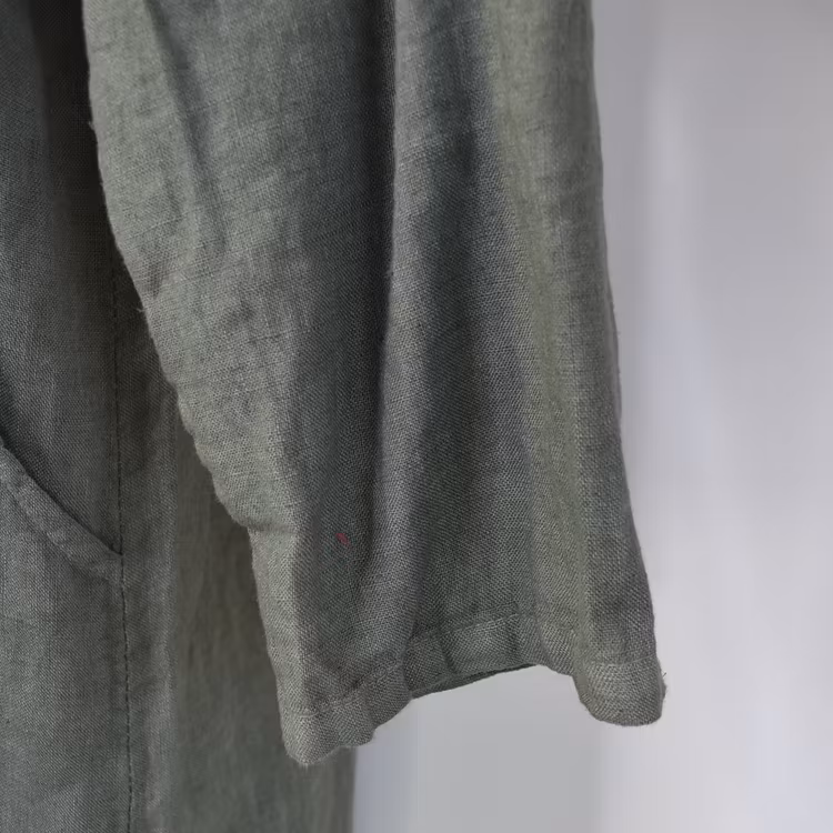 Lång skjortklänning med fickor KAKI