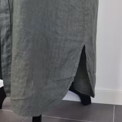 Lång skjortklänning med fickor KAKI