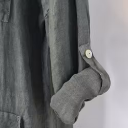Lång skjortklänning med fickor KAKI