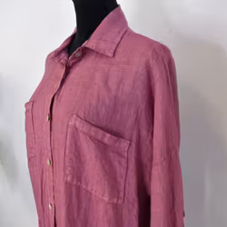 Lång skjortklänning med fickor FUSCHIA