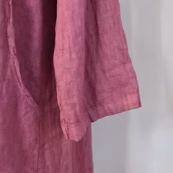 Lång skjortklänning med fickor FUSCHIA