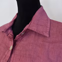 Lång skjortklänning med fickor FUSCHIA