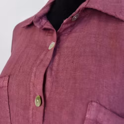 Lång skjortklänning med fickor FUSCHIA
