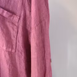 Lång skjortklänning med fickor FUSCHIA
