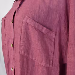 Lång skjortklänning med fickor FUSCHIA
