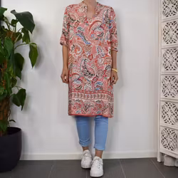 Viskosklänning Mirja Paisley Rosa - Mix By Heart