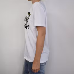 T-shirt Peace, Love & Coffee VIT/GULD