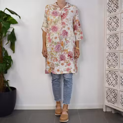 Skjortklänning i linne Linnea BLOMMIG - Mix By Heart
