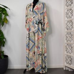 Klänning Plus Size Mönstrad IVORY