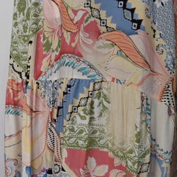 Klänning Plus Size Mönstrad IVORY