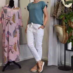 Topp med volangärm VERT CANARD