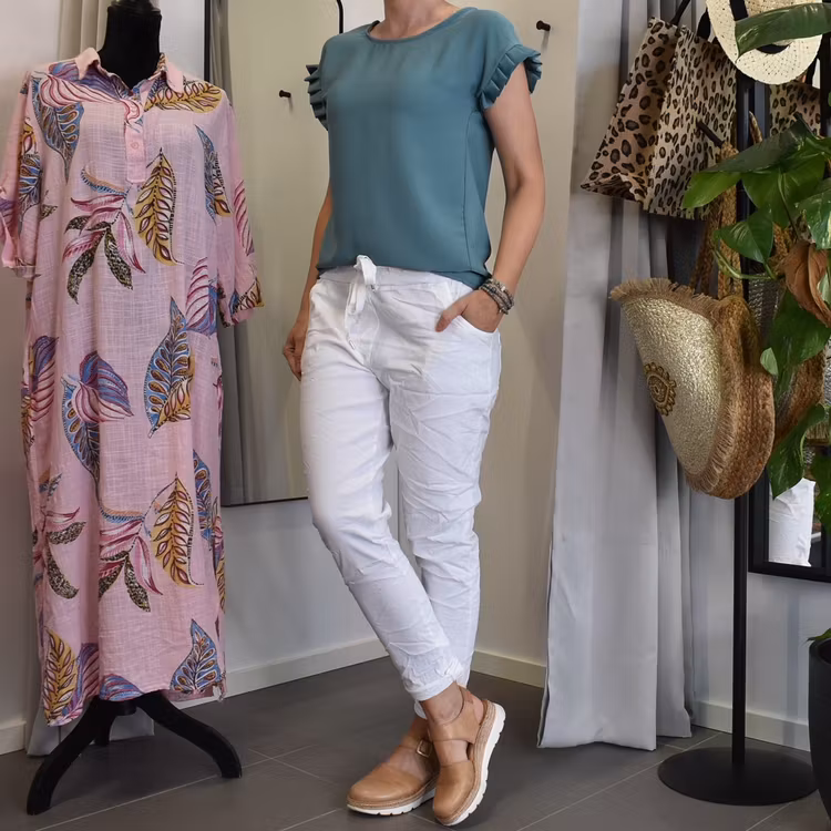 Topp med volangärm VERT CANARD