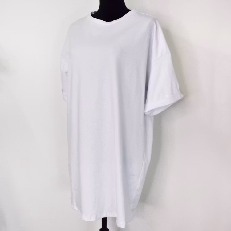Lång T-shirt Over Sized VIT