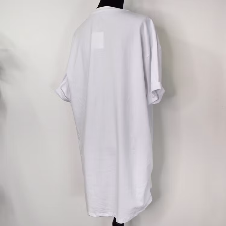 Lång T-shirt Over Sized VIT