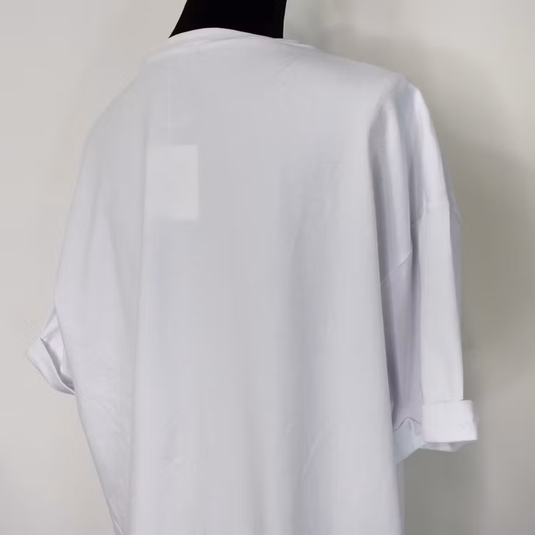 Lång T-shirt Over Sized VIT