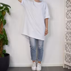 Lång T-shirt Over Sized VIT