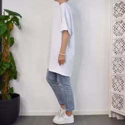 Lång T-shirt Over Sized VIT