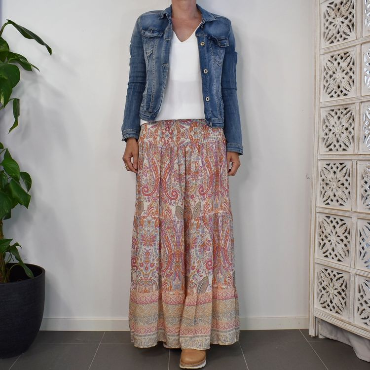 Volangkjol Princess Mönstrad BEIGE - Marta du Chateau