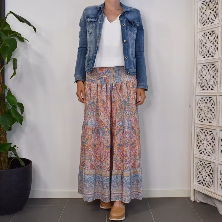Volangkjol Princess Mönstrad ROSA/BLÅ - Marta du Chateau