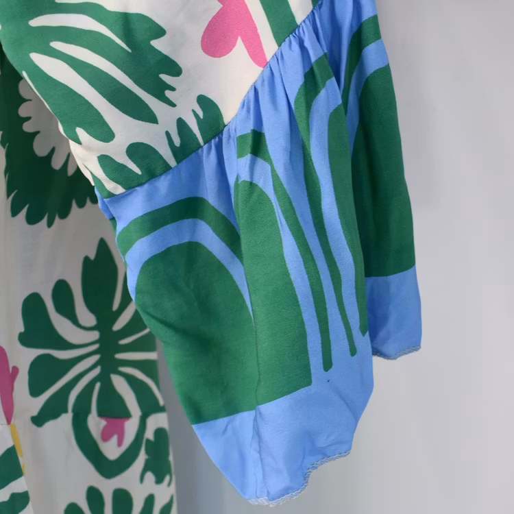 Klänning Mönstrad GRÖN