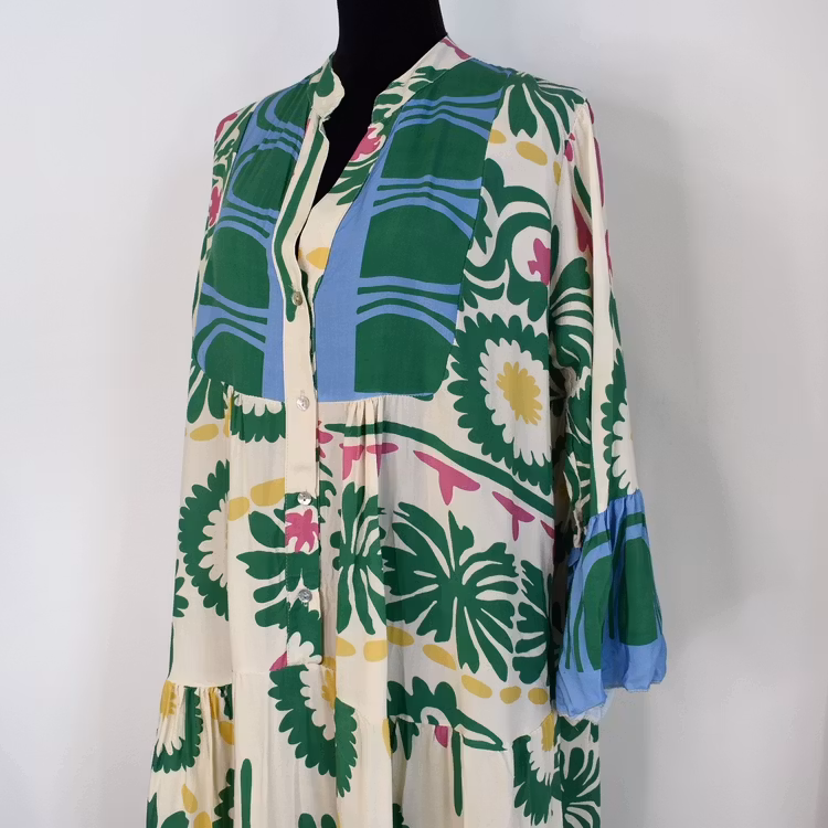 Klänning Mönstrad GRÖN