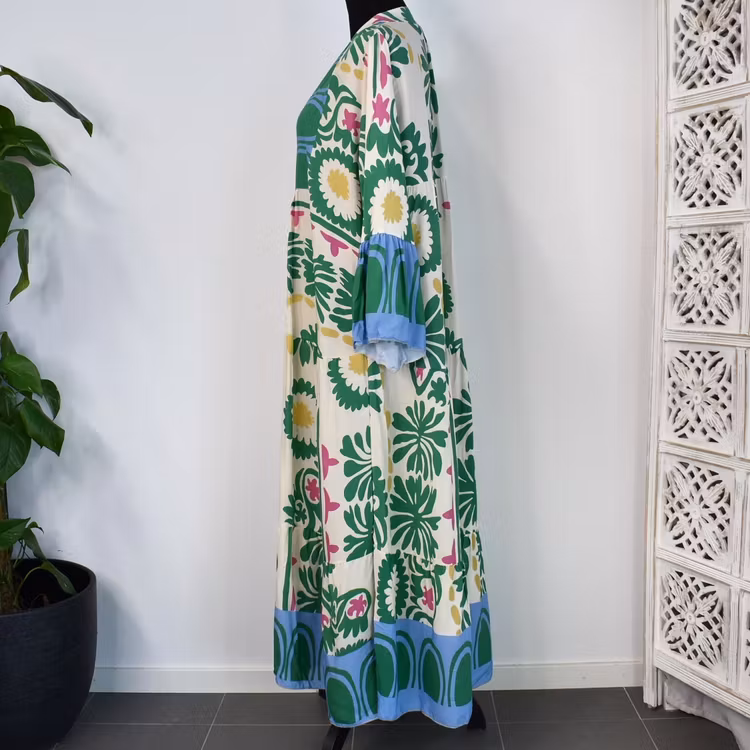 Klänning Mönstrad GRÖN