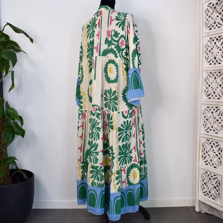 Klänning Mönstrad GRÖN