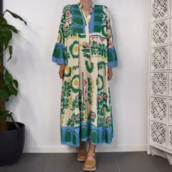 Klänning Mönstrad GRÖN