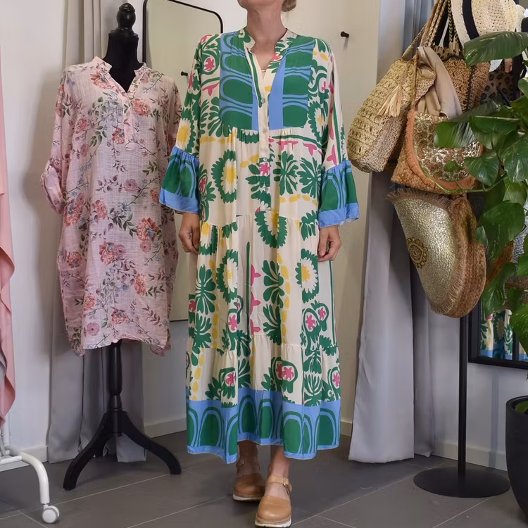 Klänning Mönstrad GRÖN