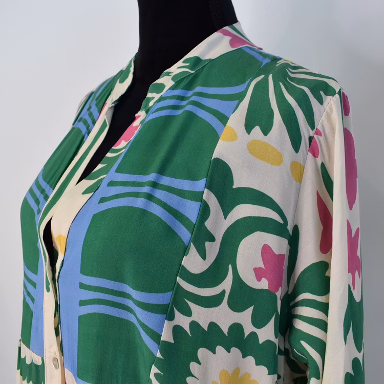 Klänning Mönstrad GRÖN