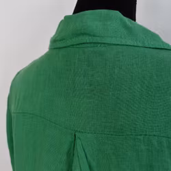 Lång skjortklänning i linne GRÖN