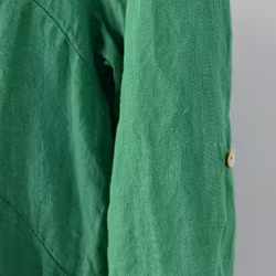 Lång skjortklänning i linne GRÖN