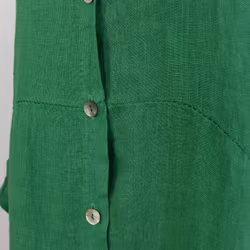 Lång skjortklänning i linne GRÖN