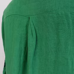 Lång skjortklänning i linne GRÖN