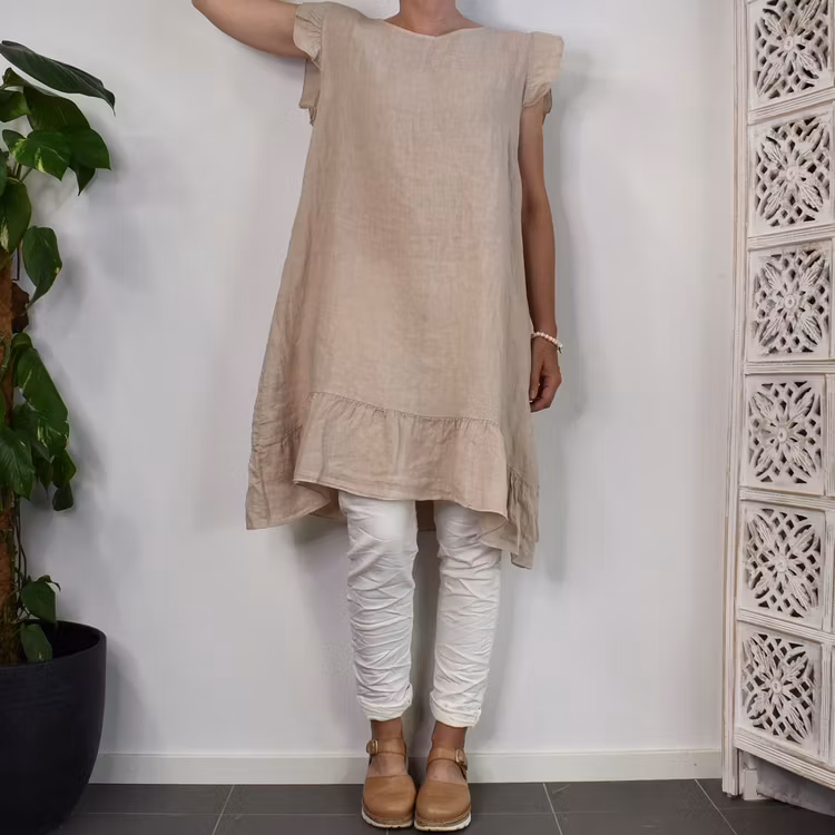Linneklänning Kajsa BEIGE - Mix By Heart