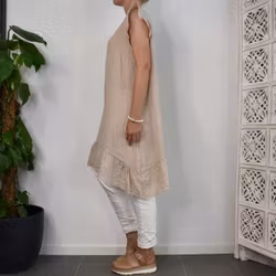 Linneklänning Kajsa BEIGE - Mix By Heart