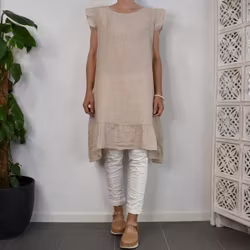 Linneklänning Kajsa BEIGE - Mix By Heart