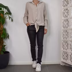 Bomullsskjorta Over Sized BEIGE
