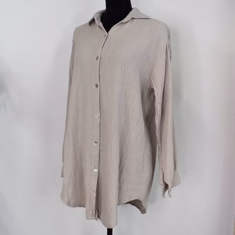 Bomullsskjorta Over Sized BEIGE