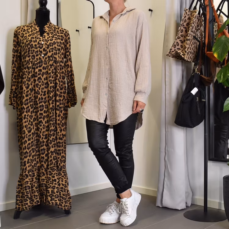 Bomullsskjorta Over Sized BEIGE