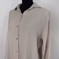 Bomullsskjorta Over Sized BEIGE