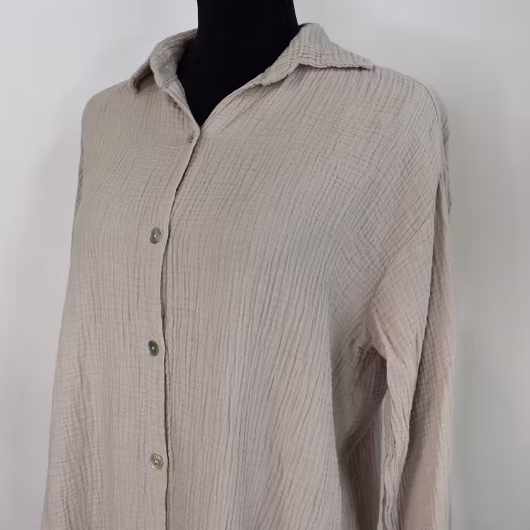 Bomullsskjorta Over Sized BEIGE