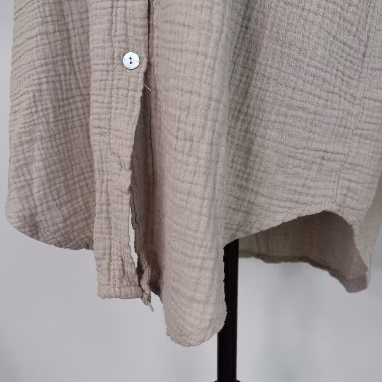 Bomullsskjorta Over Sized BEIGE