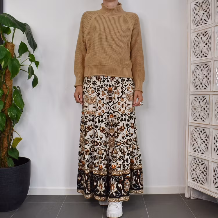 Stickad Tröja LJUS CAMEL