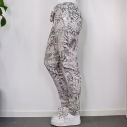 Stretchig byxa Mönstrad BEIGE