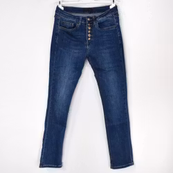Jeans med knappmix MÖRK BLÅ - Place du Jour